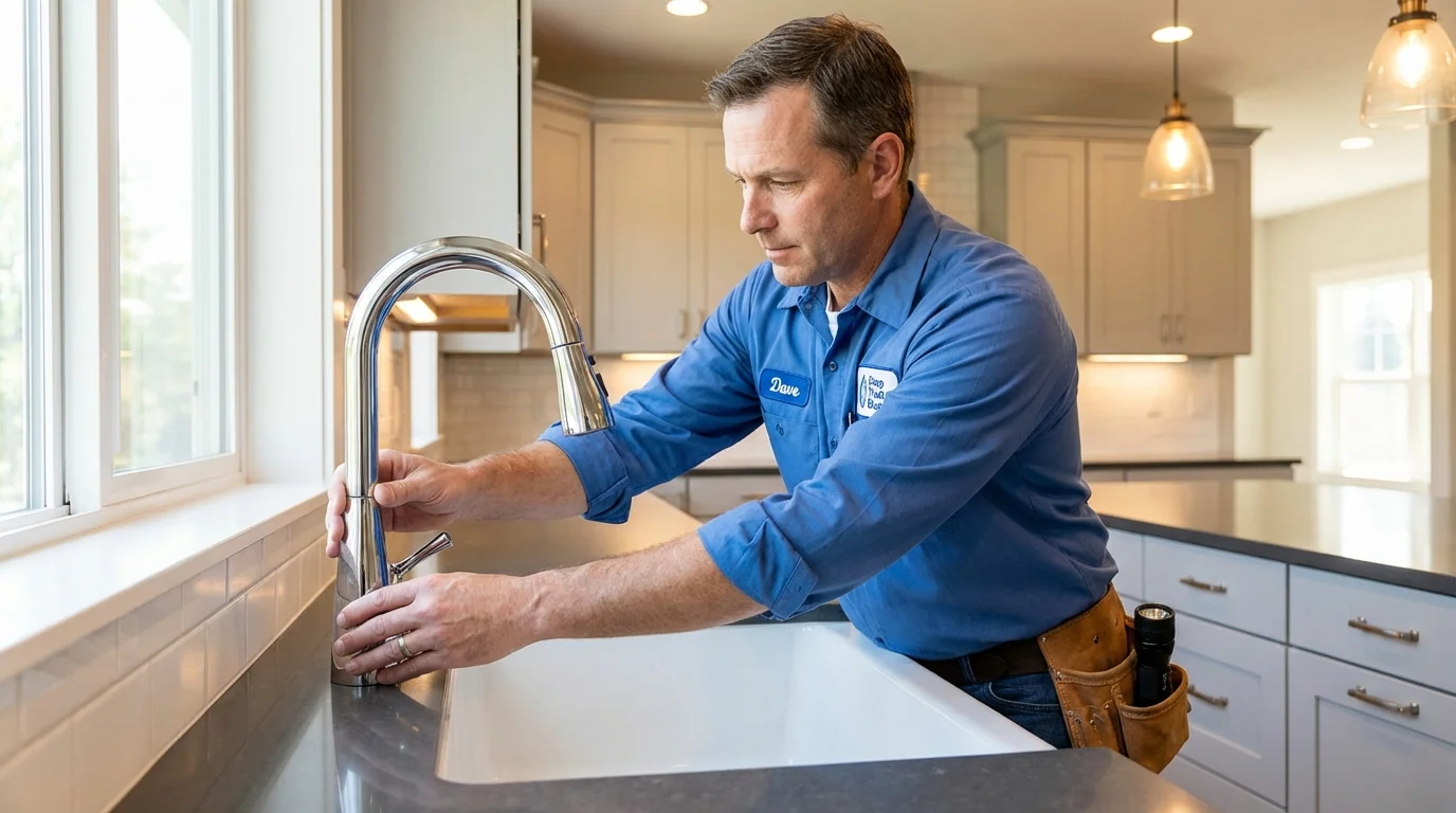 Kitchen faucet installation by Johns Plumbing LLC in Red Springs