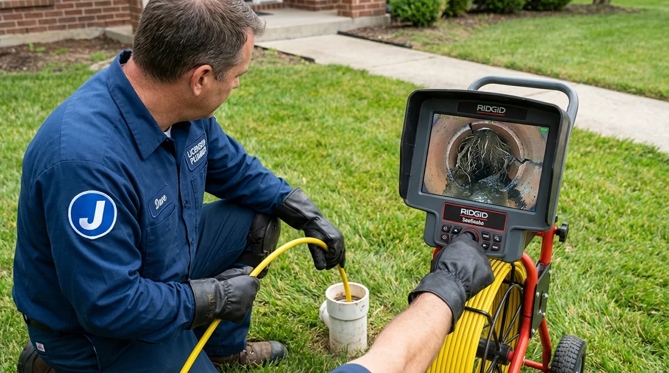 Sewer camera inspection being performed by Johns Plumbing LLC in Red Springs