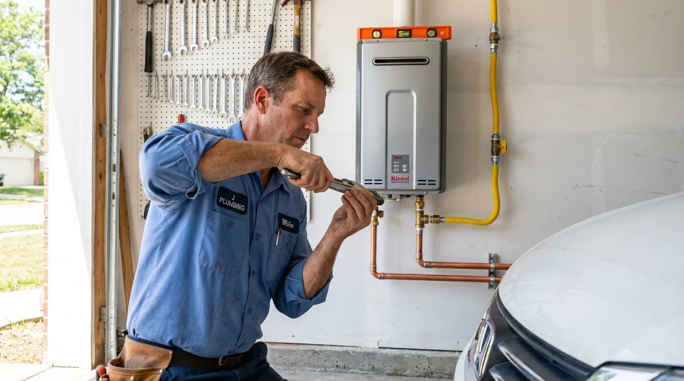Tankless water heater installation by a Johns Plumbing LLC plumber in Red Springs